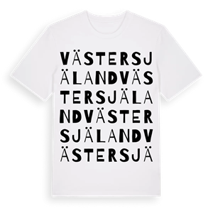 Västersjäland ordlek t-shirt – ekologisk bomull t-shirt från Pinshirt