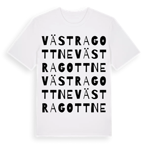 Västra Gottne ordlek t-shirt – ekologisk bomull t-shirt från Pinshirt