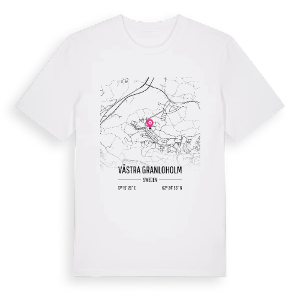 Västra Granloholm karta t-shirt – ekologisk bomull t-shirt från Pinshirt