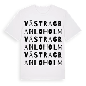 Västra Granloholm ordlek t-shirt – ekologisk bomull t-shirt från Pinshirt