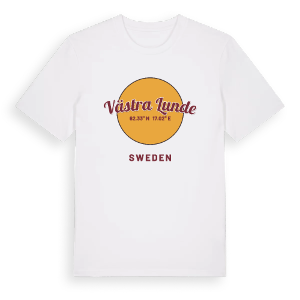 Västra Lunde cirkel t-shirt – ekologisk bomull t-shirt från Pinshirt