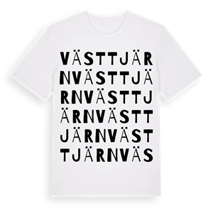 Västtjärn ordlek t-shirt – ekologisk bomull t-shirt från Pinshirt