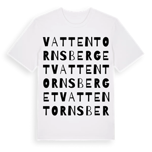 Vattentornsberget ordlek t-shirt – ekologisk bomull t-shirt från Pinshirt