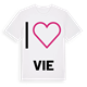 White t-shirt med Jag älskar Vie t-shirt stort tryck