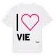 White t-shirt med Jag älskar Vie t-shirt stort tryck