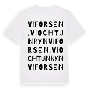 Viforsen, Vi och Tunbyn ordlek t-shirt – ekologisk bomull t-shirt från Pinshirt