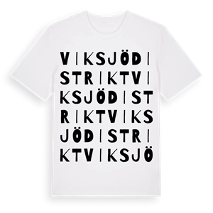 Viksjö distrikt ordlek t-shirt – ekologisk bomull t-shirt från Pinshirt