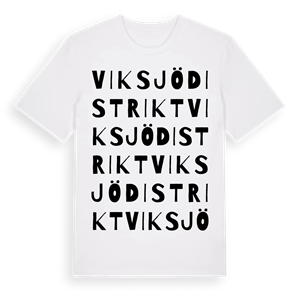 Viksjö distrikt ordlek t-shirt – ekologisk bomull t-shirt från Pinshirt