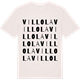 Vintage White t-shirt med Villola ordlek t-shirt