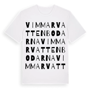 Vimmarvattenbodarna ordlek t-shirt – ekologisk bomull t-shirt från Pinshirt