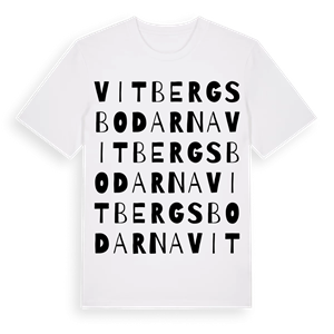 Vitbergsbodarna ordlek t-shirt – ekologisk bomull t-shirt från Pinshirt
