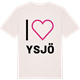 Vintage White t-shirt med Jag älskar Ysjö t-shirt stort tryck