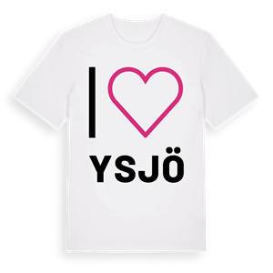Jag älskar Ysjö t-shirt stort tryck – ekologisk bomull t-shirt från Pinshirt