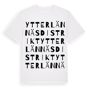 Ytterlännäs distrikt ordlek t-shirt – ekologisk bomull t-shirt från Pinshirt