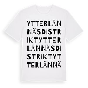 Ytterlännäs distrikt ordlek t-shirt – ekologisk bomull t-shirt från Pinshirt