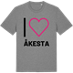 Mid Heather Gray t-shirt med Jag älskar Åkesta t-shirt stort tryck