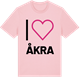 Pink Cotton t-shirt med Jag älskar Åkra t-shirt stort tryck