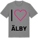 Mid Heather Gray t-shirt med Jag älskar Älby t-shirt stort tryck