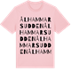 Pink Cotton t-shirt med Ålhammarsudden ordlek t-shirt