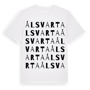 Ålsvarta ordlek t-shirt – ekologisk bomull t-shirt från Pinshirt