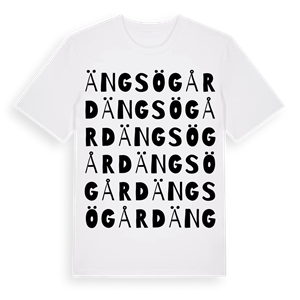 Ängsögård ordlek t-shirt – ekologisk bomull t-shirt från Pinshirt