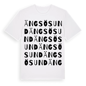 Ängsösund ordlek t-shirt – ekologisk bomull t-shirt från Pinshirt