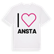 White t-shirt med Jag älskar Ansta t-shirt stort tryck