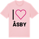 Pink Cotton t-shirt med Jag älskar Åsby t-shirt stort tryck