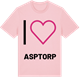 Pink Cotton t-shirt med Jag älskar Asptorp t-shirt stort tryck