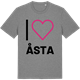 Mid Heather Gray t-shirt med Jag älskar Åsta t-shirt stort tryck