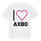 White t-shirt med Jag älskar Axbo t-shirt stort tryck