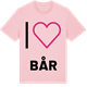 Pink Cotton t-shirt med Jag älskar Bår t-shirt stort tryck