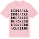 Pink Cotton t-shirt med Bergbäck ordlek t-shirt