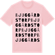 Pink Cotton t-shirt med Bjuggårdstorp ordlek t-shirt