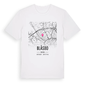 Blåsbo karta t-shirt – ekologisk bomull t-shirt från Pinshirt