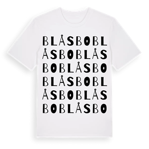 Blåsbo ordlek t-shirt – ekologisk bomull t-shirt från Pinshirt