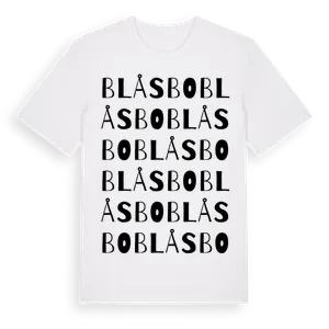 Blåsbo ordlek t-shirt – ekologisk bomull t-shirt från Pinshirt
