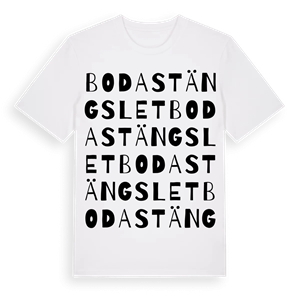 Bodastängslet ordlek t-shirt – ekologisk bomull t-shirt från Pinshirt