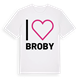 White t-shirt med Jag älskar Broby t-shirt stort tryck