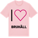 Pink Cotton t-shirt med Jag älskar Bruhäll t-shirt stort tryck