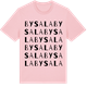 Pink Cotton t-shirt med Bysala ordlek t-shirt