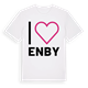 White t-shirt med Jag älskar Enby t-shirt stort tryck