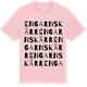 Pink Cotton t-shirt med Engarns kärr ordlek t-shirt