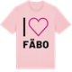 Pink Cotton t-shirt med Jag älskar Fäbo t-shirt stort tryck