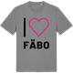 Mid Heather Gray t-shirt med Jag älskar Fäbo t-shirt stort tryck