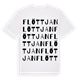 White t-shirt med Flöttjan ordlek t-shirt