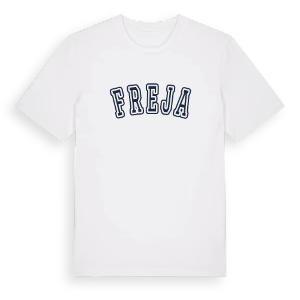 Freja college t-shirt – ekologisk bomull t-shirt från Pinshirt
