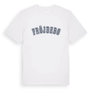 Fröjdebo college t-shirt – ekologisk bomull t-shirt från Pinshirt