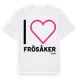 White t-shirt med Jag älskar Frösåker t-shirt stort tryck