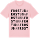 Pink Cotton t-shirt med Frostuna ordlek t-shirt